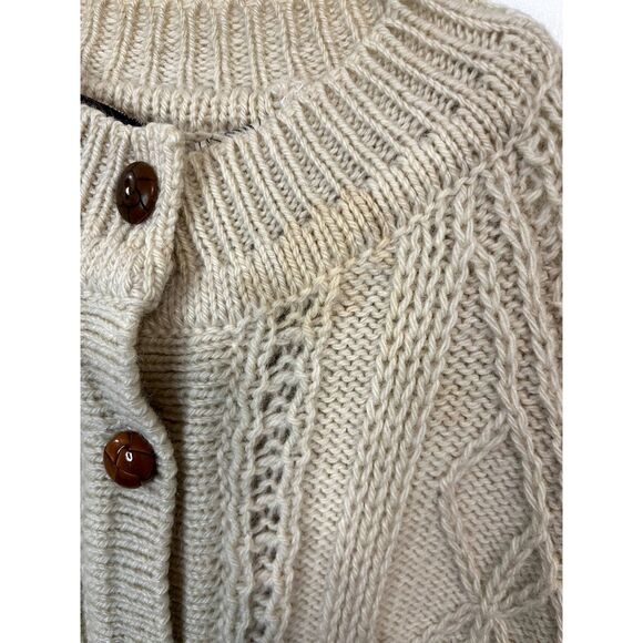 Vtg Gaeltarra Aran Cream Fisherman Cable Knit Irish Wool Sweater Size 40 (US M) - Picture 5 of 9